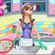 العاب آنا تنظيف المطبخ