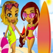لعبة تلبيس ليزا ومينا على الشاطئ